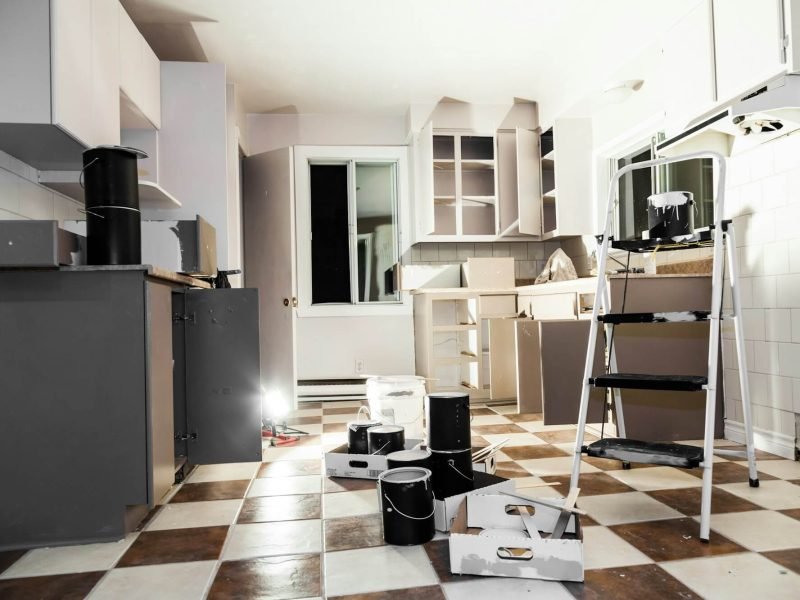 Interior painting during a home addition project